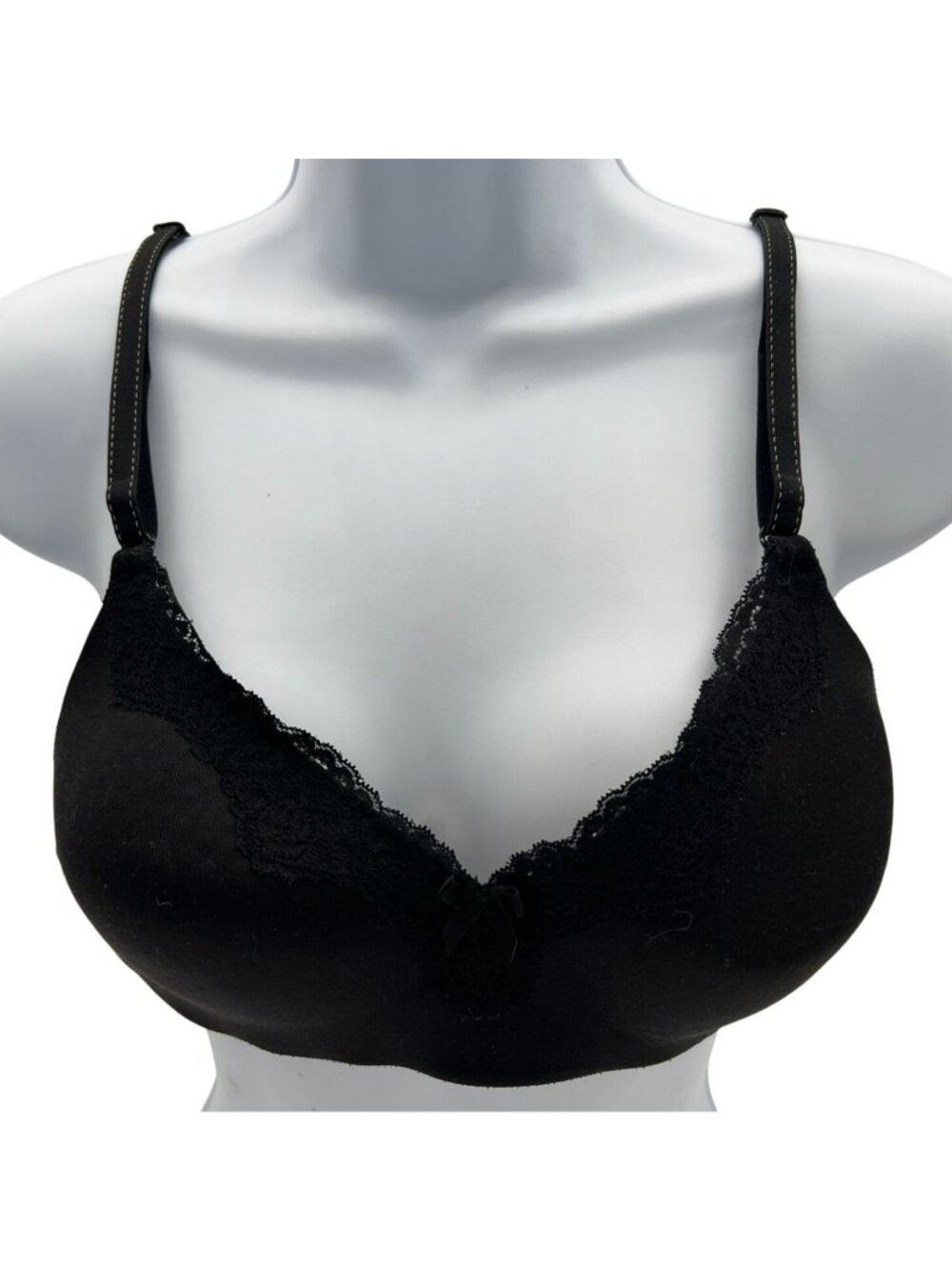 Maidenform Comfort Devotion No-Wire Embellished Demi Lift Bra Size 36B Black